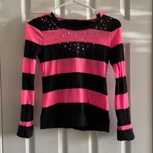 Hot pink and black Justice light hoodie
